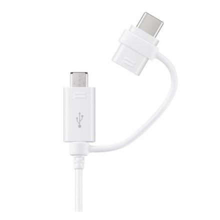 SAMSUNG adatkábel és töltő USB - microUSB / Type-C, (Type-C csak töltés, 150cm) FEHÉR (EP-DG930DW)