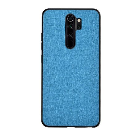 Műanyag telefonvédő (közepesen ütésálló, szilikon keret, textil hátlap) VILÁGOSKÉK [Xiaomi Redmi 9]