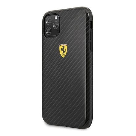 CG MOBILE Ferrari Scuderia műanyag telefonvédő (karbon minta) FEKETE [Apple iPhone 11 Pro]