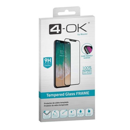 4-OK képernyővédő üveg (3D full glue, íves, teljes felületén tapad, tok barát, karcálló, 9H) FEKETE [Samsung Galaxy A11 (SM-A115F)]