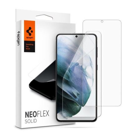 SPIGEN NEOFLEX SOLID képernyővédő fólia 2db (full screen, íves részre, öntapadó PET, nem visszaszedhető) ÁTLÁTSZÓ [Samsung Galaxy S21 ...