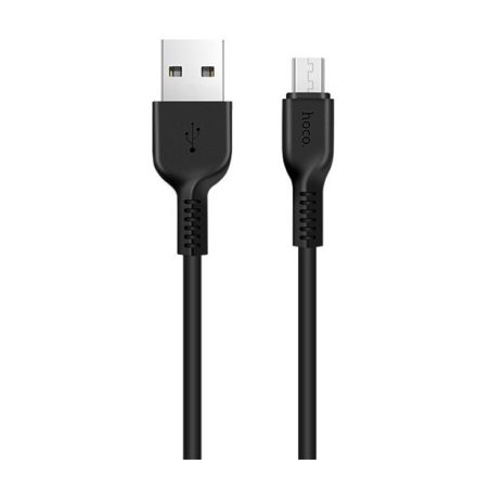 HOCO X20 adatkábel és töltő (USB - microUSB, törésgátló, gyorstöltés támogatás, 100cm) FEKETE (X20_MICRO_1M_B)