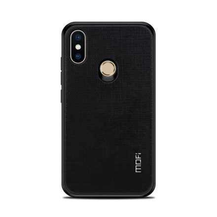 MOFI BRIGHT SHIELD műanyag telefonvédő (szilikon keret, textil hátlap) FEKETE [Xiaomi Mi 8 SE]