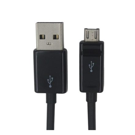 Adatkábel és töltő (USB - microUSB, 120cm) FEKETE (EAD62329304)