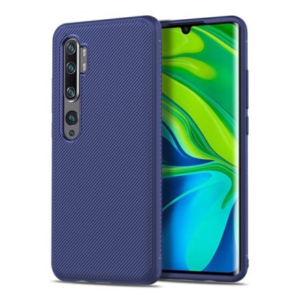 Szilikon telefonvédő (közepesen ütésálló, csíkos minta) SÖTÉTKÉK [Xiaomi Mi Note 10 Pro]