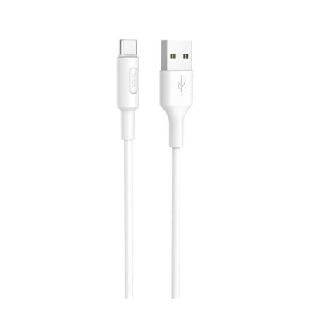 HOCO X25 adatkábel és töltő (USB - Type-C, gyorstöltés támogatás, 100cm) FEHÉR (X25_TYPE_1M_W)