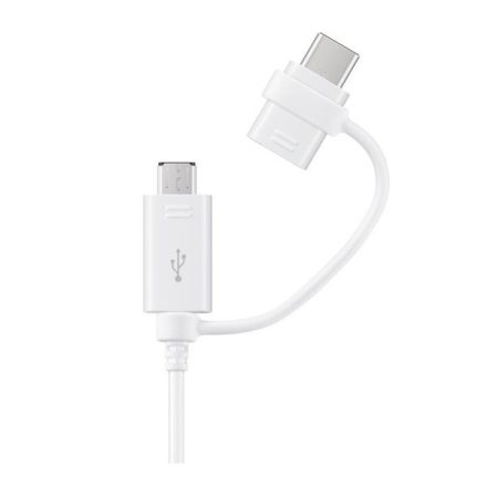 SAMSUNG adatkábel és töltő 2in1 (USB - microUSB / Type-C) FEHÉR (EP-DG930DWE)