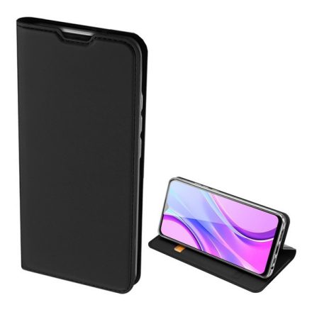 DUX DUCIS SKIN PRO tok álló, bőr hatású (FLIP, oldalra nyíló, bankkártya tartó, asztali tartó funkció) FEKETE [Xiaomi Redmi 9]