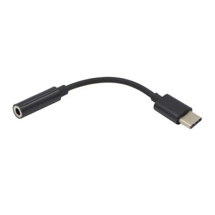 Audió adapter (Type-C, - 3.5mm jack aljzat) FEKETE