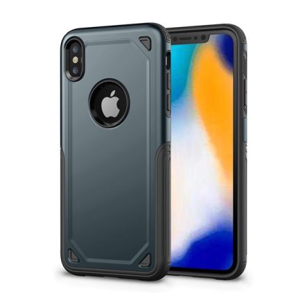 Defender műanyag telefonvédő (közepesen ütésálló, szilikon belső, ultravékony, logo kivágás) SÖTÉTKÉK [Apple iPhone XS Max 6.5]