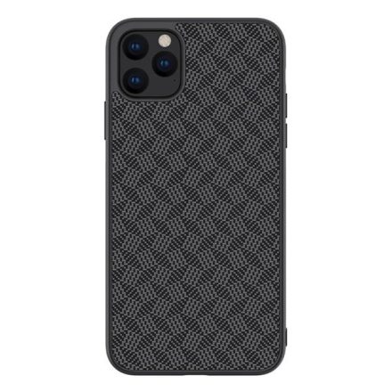 NILLKIN SYNTHETIC FIBER PLAID műanyag telefonvédő (gumírozott, környezetbarát, 3D, csíkos minta) FEKETE [Apple iPhone 11 Pro Max]