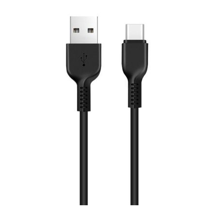 HOCO X20 adatkábel és töltő (USB - Type-C, gyorstöltés támogatás, 100cm, törésgátló) FEKETE (X20_TYPE-C_1M_B)