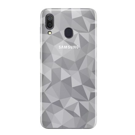 Szilikon telefonvédő (3D, gyémánt minta) ÁTLÁTSZÓ [Samsung Galaxy A30 (SM-A305F)]