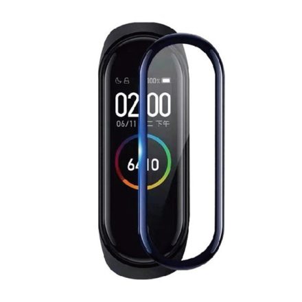 Képernyővédő üveg (3D full cover, 0.3mm, 9H) FEKETE [Xiaomi Mi Band 6 ]