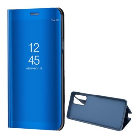 Tok álló (aktív FLIP, oldalra nyíló, asztali tartó funkció, tükrös felület, Mirror View Case) KÉK [Samsung Galaxy A72 5G (SM-A726F)]