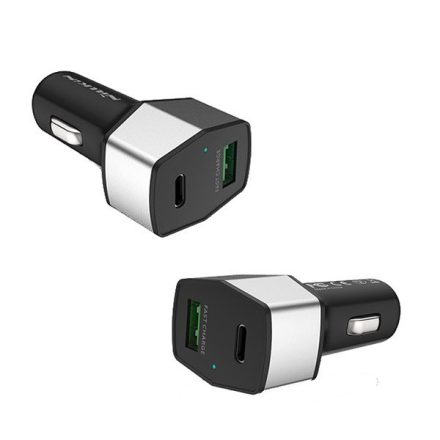 NILLKIN CELERITY autós töltő USB aljzat / Type-C aljzat (5V / 3000mA, PD gyorstöltés támogatás) EZÜST