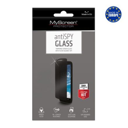 MYSCREEN ANTISPY GLASS EDGE képernyővédő üveg (2.5D lekerekített szél, betekintés elleni védelem, 9H) ÁTLÁTSZÓ [Apple iPhone 13 Pro]