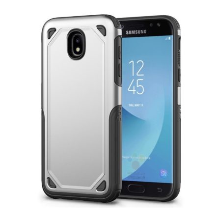 Defender műanyag telefonvédő (közepesen ütésálló, szilikon belső, ultravékony) EZÜST [Samsung Galaxy J3 (2017) SM-J330 EU]