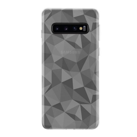 Szilikon telefonvédő (3D, gyémánt minta) ÁTLÁTSZÓ [Samsung Galaxy S10 (SM-G973)]