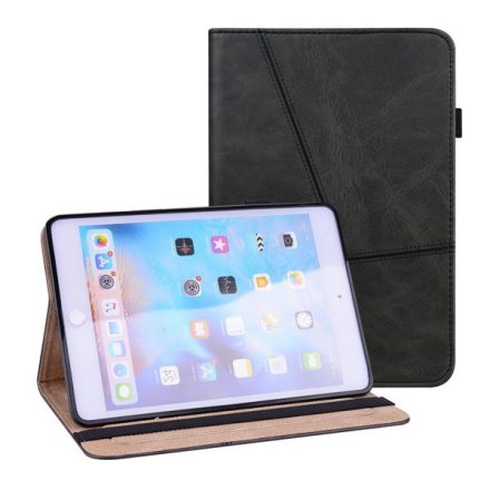 Tok álló, bőr hatású (aktív FLIP, oldalra nyíló, asztali tartó funkció, bankkártya tartó, koptatott bőrhatás) FEKETE [Apple IPAD mini 6 ...