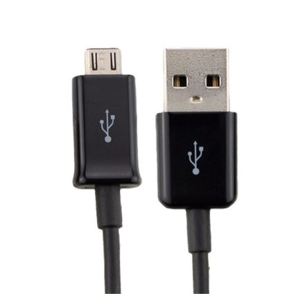 SAMSUNG adatkábel és töltő (USB - microUSB, 100cm) FEKETE (ECB-DU5AB)