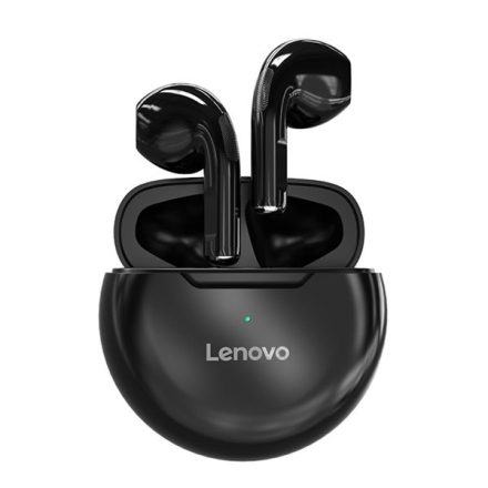 LENOVO HT38 bluetooth fülhallgató SZTEREO (v5.0, TWS, mikrofon, cseppálló, zajszűrő + töltőtok) FEKETE (HT38_B)