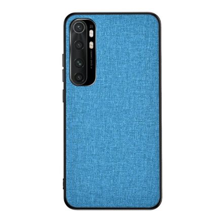 Műanyag telefonvédő (közepesen ütésálló, szilikon keret, textil hátlap) VILÁGOSKÉK [Xiaomi Mi Note 10 Lite]