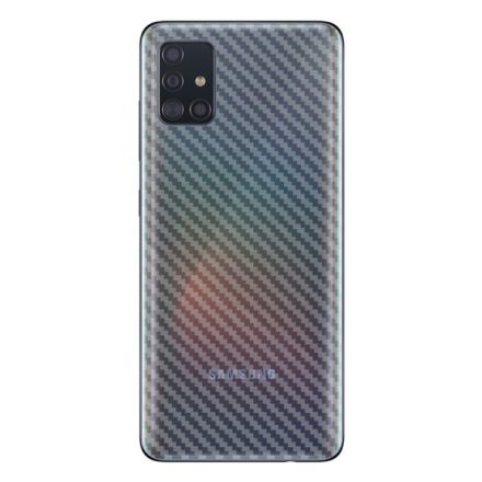 IMAK hátlapvédő fólia (karcálló, ujjlenyomat mentes, full cover, karbon minta) ÁTLÁTSZÓ [Samsung Galaxy A51 (SM-A515F)]