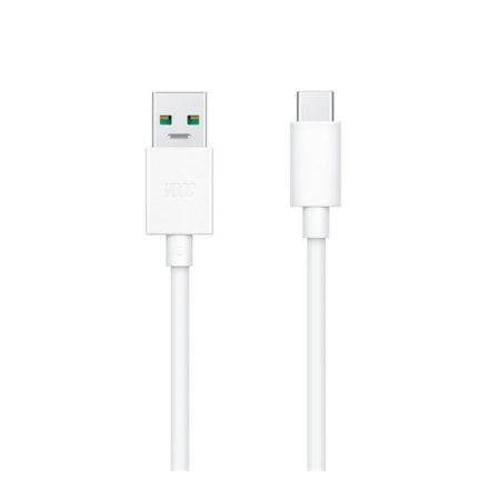 OPPO adatkábel és töltő (USB - Type-C, gyorstöltés támogatás, 100cm) FEHÉR (DL129 / D301)