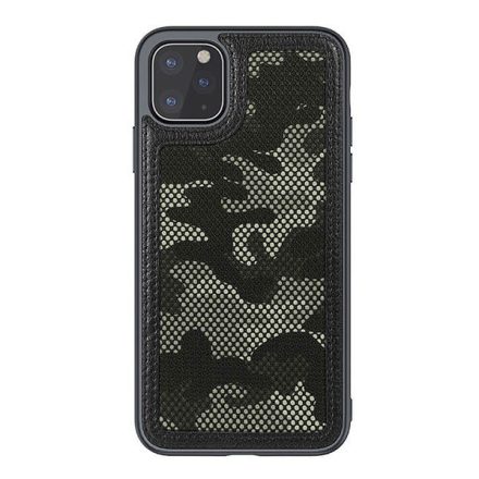 NILLKIN CAMO műanyag telefonvédő (bőr hatású, kamera védelem, terep minta) FEKETE [Apple iPhone 11 Pro Max]