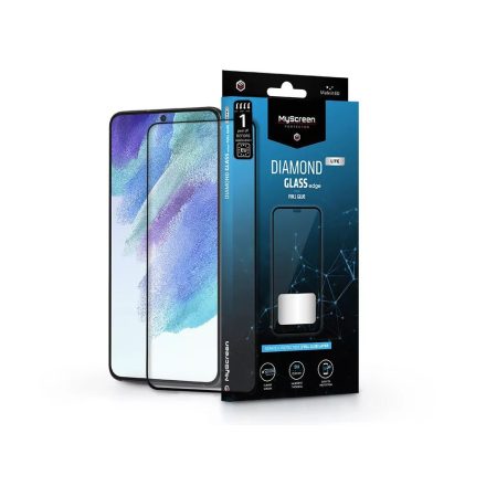 MyScreen Protector Diamond Glass Lite Edge2.5D Full Glue Samsung G990B Galaxy S21 FE 5G edzett üveg képernyővédő fólia fekete (LA-2098)