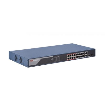 Hikvision 10/100 16x PoE + 2x gigabit combo menedzselhető switch (DS-3E1318P-EI)