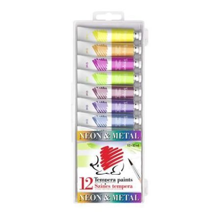 ICO "Süni" tempera készlet metál és neon színek 12 darabos (7270143001)