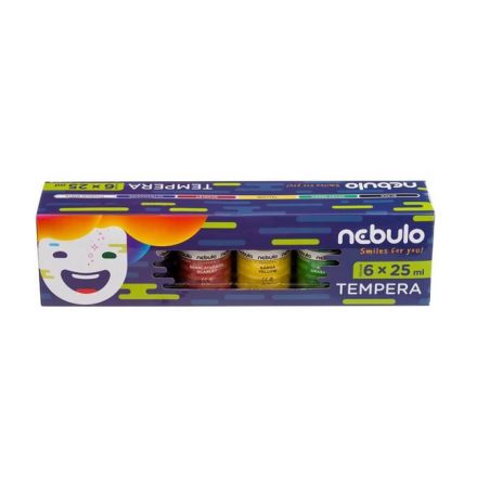 NEBULO Tempera készlet tégelyes 25 ml 6 különböző szín (NTF-25-6)