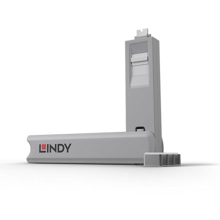 Lindy biztonsági dugó USB C + kulcs fehér (4db dugó + 1db kulcs) (40427)