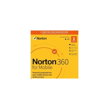 NortonLifeLock Norton 360 for Mobile 1 felhasználó 1 eszköz 1 év dobozos vírusirtó szoftver (21426914)