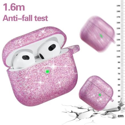 Xpro Apple AirPods 3 szilikon tok csillámos pink (126566)