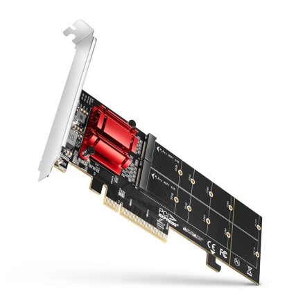 Axagon 2x M.2 NVMe bővítő kártya PCIe (PCEM2-ND)