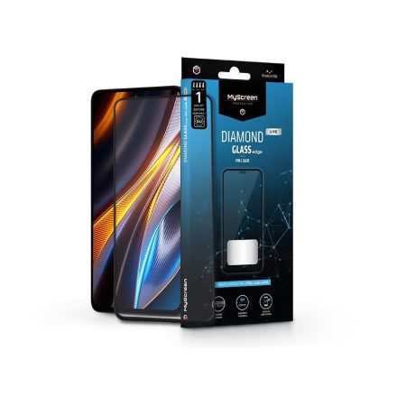 MyScreen Protector Diamond Glass Lite Edge2.5D Full Glue Xiaomi Poco X4 GT/X4 GT Pro edzett üveg képernyővédő fólia fekete kerettel (LA-2223)