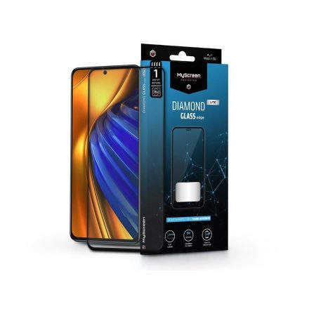 MyScreen Protector Diamond Glass Lite Edge2.5D Xiaomi Poco F4 5G edzett üveg képernyővédő fólia fekete kerettel (LA-2218)