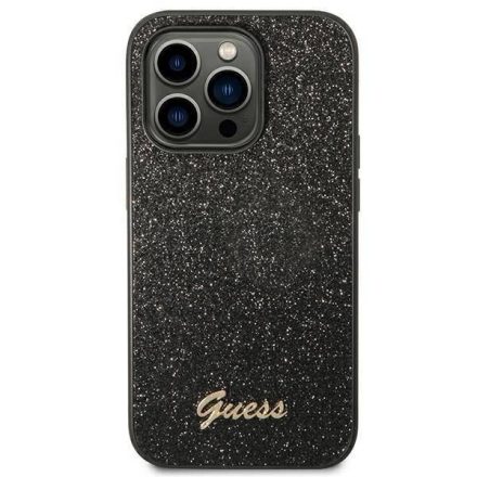 Guess Glitter Script Apple iPhone 14 Pro tok fekete (GUHCP14LHGGSHK)