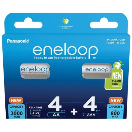 Panasonic Eneloop 1.2V AA/AAA 2000/800mAh akku (4+4db) (BK-KJMCDE44E)