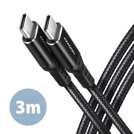 Axagon BUCM-CM30AB USB-C - USB-C adat- és töltőkábel 3m fekete