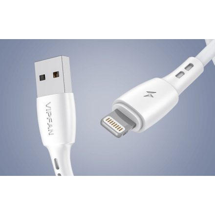 Vipfan Racing X05 USB-A - Lightning kábel 3A, 3m fehér (X05LT-3m-white)