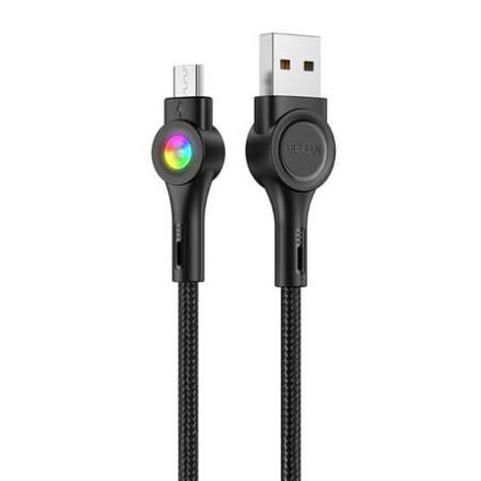 Vipfan Colorful X08 USB-A - MicroUSB kábel 3A, 1.2m fekete (X08MK)