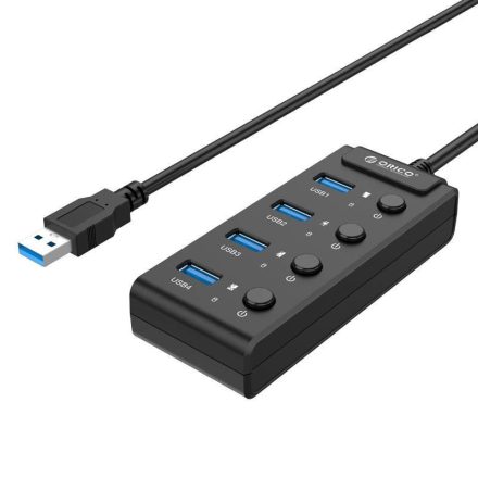 Orico 4x USB 3.0 Hub fekete (W9PH4-U3-V1-BK-BP)