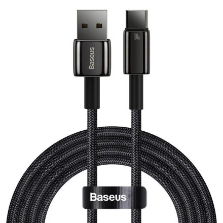 Baseus Tungsten Gold USB- USB-C kábel 100W 2m fekete (CAWJ000101)