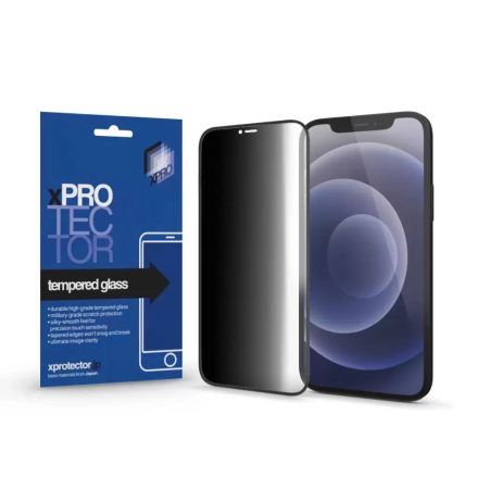 Xpro Apple iPhone 14 Pro Max Tempered Glass 0.33 Full 3D Black (FG) PRIVACY kijelzővédő üveg (127067)