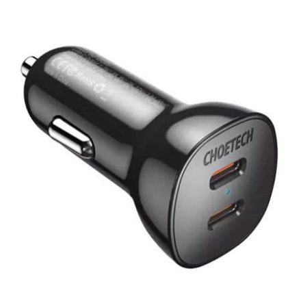 Choetech TC0008 2xUSB-C autós töltő 40W fekete