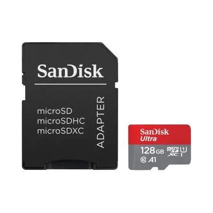 128GB microSDXC Sandisk Ultra CL10 A1 + adapter (SDSQUAB-128G-GN6MA / 215422)